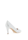 Emis Shimmer Streak Heel Court Shoes, White Silver