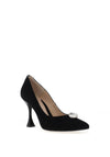 Emis Leather Pointed Toe Court Heels, Black