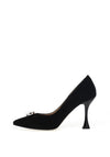 Emis Leather Pointed Toe Court Heels, Black