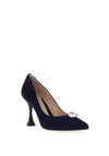 Emis Leather Pointed Toe Court Heels, Navy