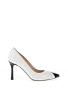 Emis Patent Leather Colour Block High Heels, White & Black