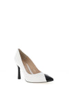 Emis Patent Leather Colour Block High Heels, White & Black