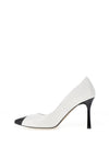 Emis Patent Leather Colour Block High Heels, White & Black