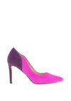 Emis Colour Block Suede Court Shoes, Fuchsia & Violet