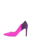 Emis Colour Block Suede Court Shoes, Fuchsia & Violet