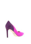 Emis Colour Block Suede Court Shoes, Fuchsia & Violet