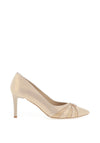 Emis Brooch Shimmer Pointed Court Shoes, Gold