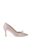 Emis Leather Pearl Brooch Court Heels, Pearl Pink