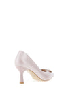 Emis Leather Embellished Brooch Heeled Shoes, Pearl Pink