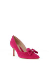 Emis Suede Leather Bow Heeled Shoes, Pink