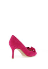 Emis Suede Leather Bow Heeled Shoes, Pink