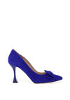 Emis Suede Leather Tapered High Heels, Blue