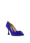Emis Suede Leather Tapered High Heels, Blue