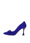 Emis Suede Leather Tapered High Heels, Blue