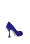 Emis Suede Leather Tapered High Heels, Blue