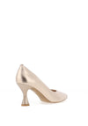 Emis Metallic Leather High Heeled Court Shoes, Gold