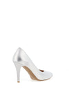 Emis Shimmer Pointed Toe Stiletto Heels, Silver
