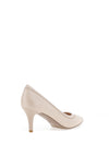 Emis Leather Glitter Trim Court Heels, Beige