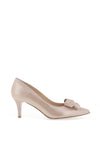 Emis Bow Shimmer Pointed Toe Heels, Blush