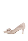Emis Bow Shimmer Pointed Toe Heels, Blush