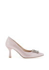 Emis Embellished Brooch Detail Heels, Pink