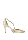 Emis Leather Wrap High Heeled Shoes, Gold