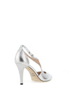 Emis Leather Wrap High Heeled Shoes, Silver
