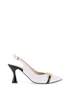 Emis Chain Detail Patent Heels, Black and White