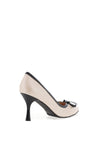 Emis Shimmer Patent Bow Heels, Beige