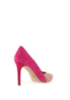 Emis Suede Leather Heeled Court Shoes, Fuchsia
