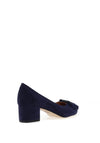 Emis Suede Leather Bow Detail Heeled Shoes, Navy