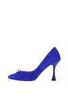 Emis Suede Diamante Heeled Court Shoes, Cobalt Blue