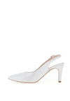 Emis Smooth Shimmering Leather Sling Back Shoes, White