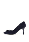 Emis Bow Detail Suede Heels, Navy