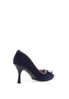 Emis Bow Detail Suede Heels, Navy