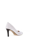 Emis Leather Patent Monochrome Heeled Shoes, White & Black