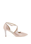 Emis Soft Leather Diamante Bow Heeled Shoes, Blush