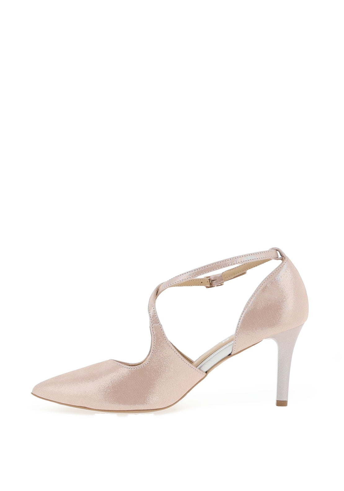 Emis Soft Leather Diamante Bow Heeled Shoes, Blush