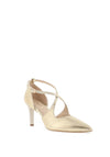 Emis Cross Over Shimmer Court Shoes, Gold