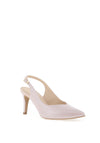 Emis Leather Shimmer Sling Back Heeled Shoes, Blush