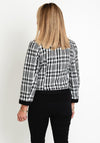 Natalia Collection Check Tweed Short Jacket, Black & White