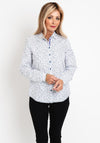 Erfo Polka Dot Button Up Shirt, White
