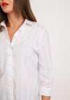 Erfo Metallic Striped Shirt, White