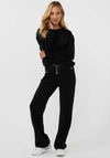 Esqualo Embellished Round Neck Sweatshirt, Black