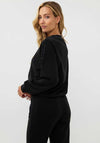 Esqualo Embellished Round Neck Sweatshirt, Black