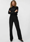 Esqualo Glitter Effect Wide Leg Trousers, Black