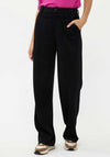 EsQualo Jacquard Straight Leg Trousers, Black