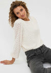 Esqualo Feather Effect Blouse, Off White