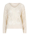 Esqualo Crochet Knit Jumper, Cream