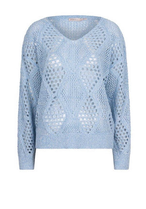 Esqualo Crochet Knit Jumper, Blue